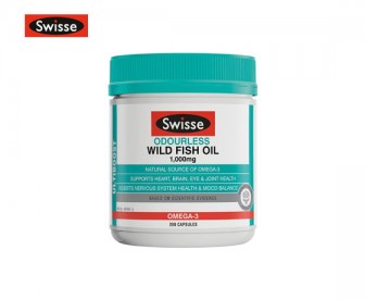 【618钜惠】Swisse 斯维诗 无腥味野生深海鱼油1,000mg 200粒【买3赠1玻尿酸精华】